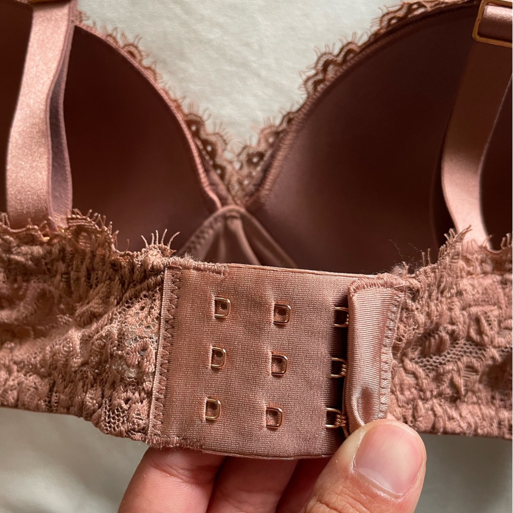 Aerie Real Power Wireless Push Up Eyelash Lace Bra - Dusty Rose - Picture 6 of 8